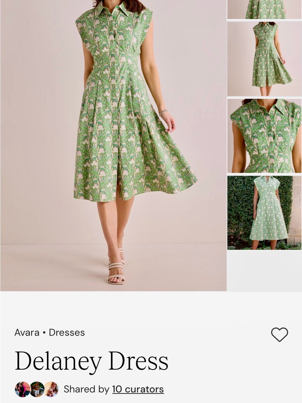 Avara Delaney Midi Dress in Green Floral